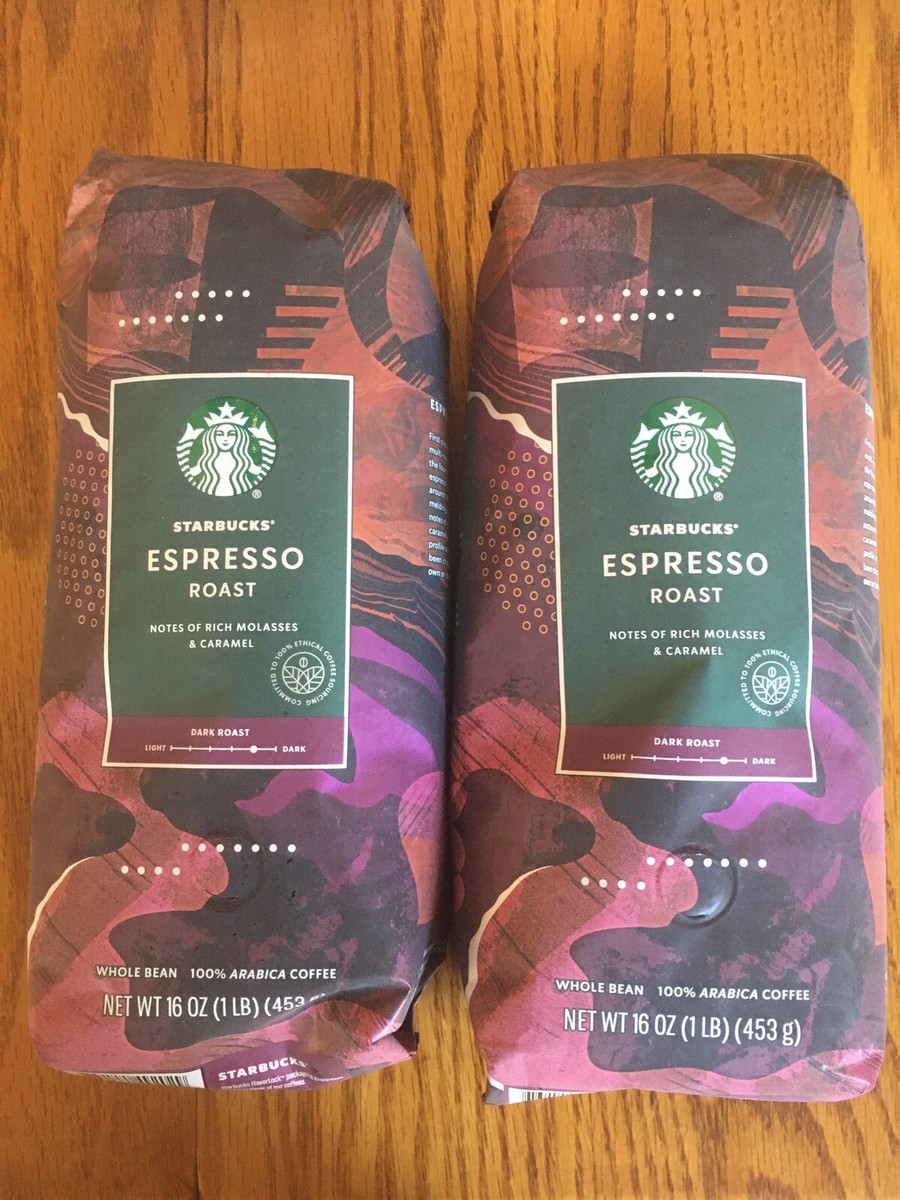 STARBUCKS ESPRESSO ROAST 1kg•2袋 Starbucks Espresso Dark Roast Whole Bean Coffee (Lots of 2