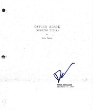 * DAVID HERMAN * signed movie script * OFFICE SPACE * MICHAEL BOLTON * COA * 1