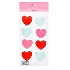NEW Cute Window Gel Cling Stickers Hearts Valentines Day 8 Pink Red Green LOVE 