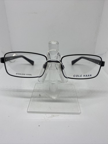 Cole Hann CH4001 001 Brille Brillengestell 52-17-145 Schwarz Rechteckig Edelstahlgestell