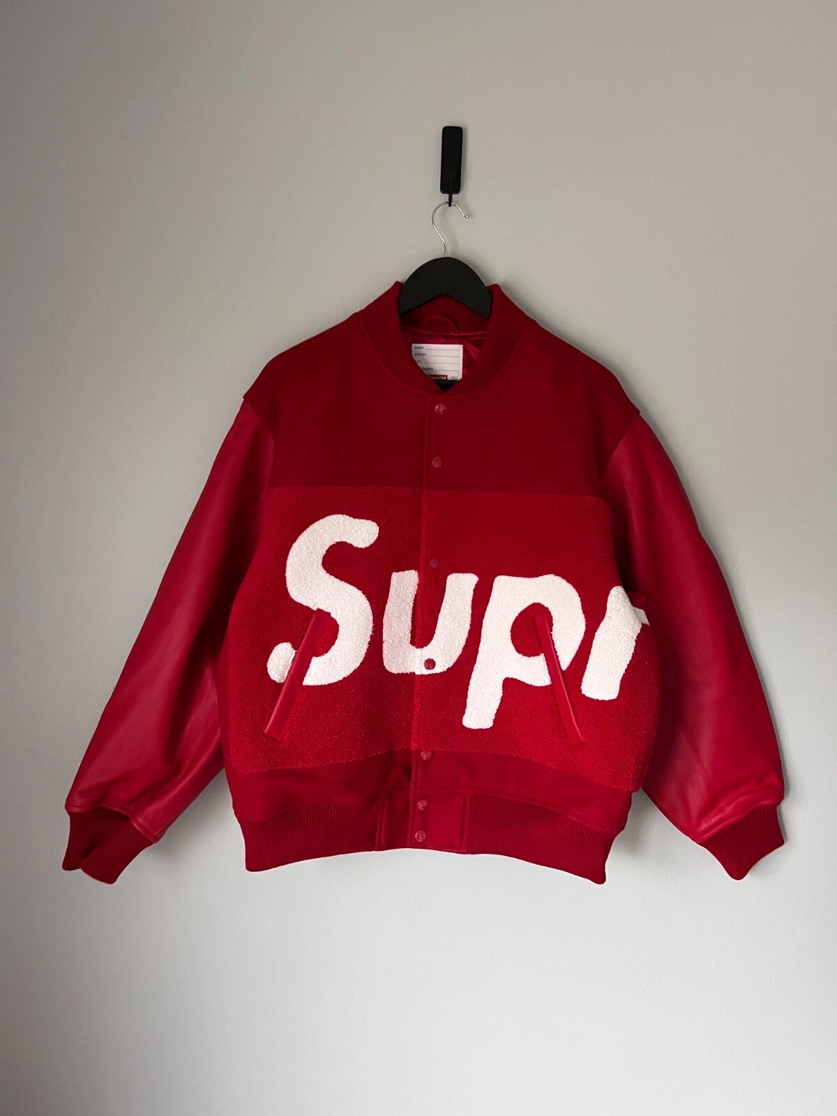 Veste universitaire Supreme Big Logo Chenille logo   Taille Moyenne   Rouge   NEUVE