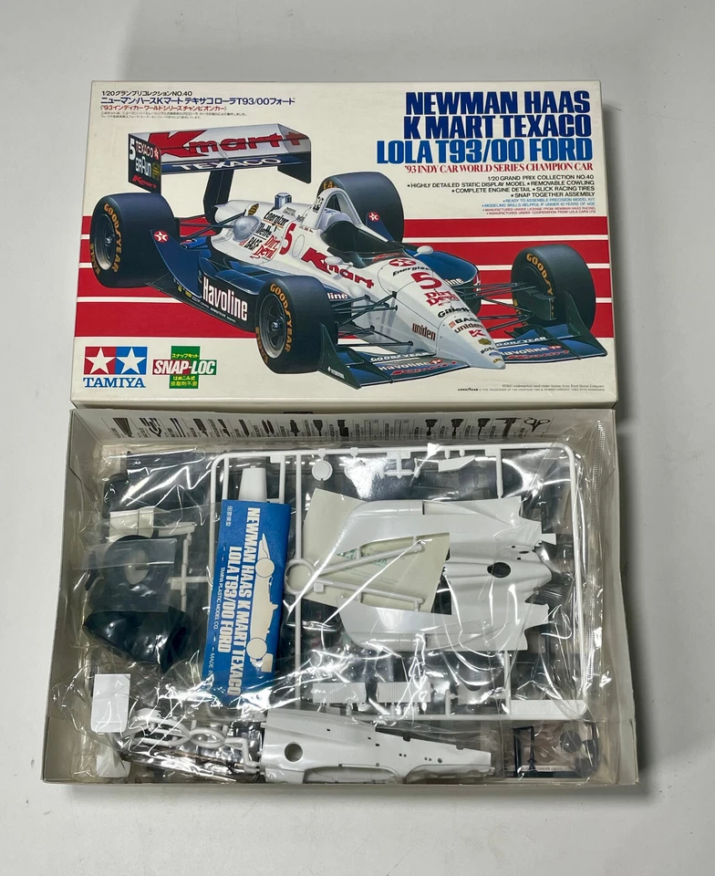 TAMIYA 20040 Kit scala 1/20 NEWMAN HAAS K MART TEXACO LOLA T93/00 FORD - Immagine 4 di 4