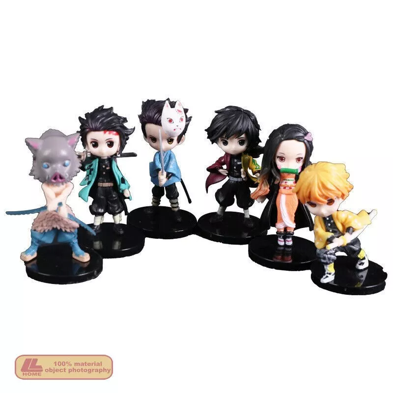 Demon Slayer Tanjiro Zenitsu Inosuke Action Figures Cute 