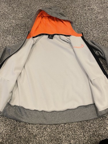 NIKE Drifit Boys Youth Size Large Grey Jacket Zip Fleece - Picture 5 of 9