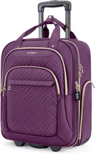 16" Purple Softside Underseat Carry-On Luggage with Wheels