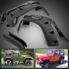 For Jeep Wrangler Tj 97-06 7 Wide Pocket Extended Fender Flares Kit Black 6pcs