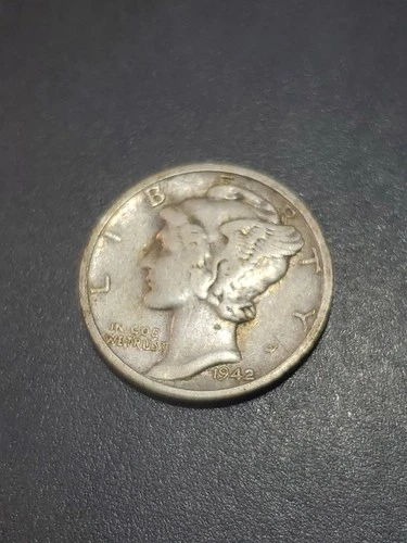 1942-D 10C Mercury Dime Vf 90% Silver