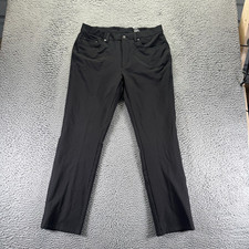 Greg Norman Pant Men 34x30 Black Polyester Golf Performance Straight Leg Stretch
