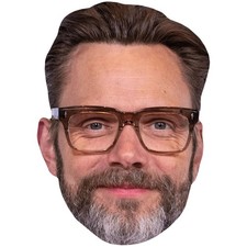 Joel McHale Glasses Celebrity Mask, Flat Card Face, Fancy Dress Mask