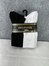 NWT True Religion Men's Cushion Crew Socks Mixed - 10 Pack Shoe Size 8-12.5 Logo