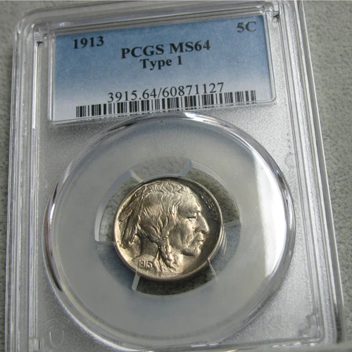 1913 Buffalo Nickel ---- PCGS MS-64 Graded Coin ---- #808C