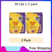 (2 pack) Meow Mix Original Choice Dry Cat Food, 30 lb. Bag