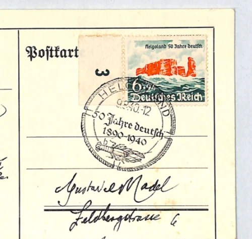 GERMANY HELIGOLAND 1940 FDC 50th Anniversary of Cession Mainz{samwells}XT314