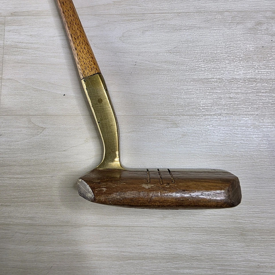 Putter Otey Crisman 3HW Super Deluxe nogal hecho a mano eje agarre de cuero diestro Foto 4 de 4