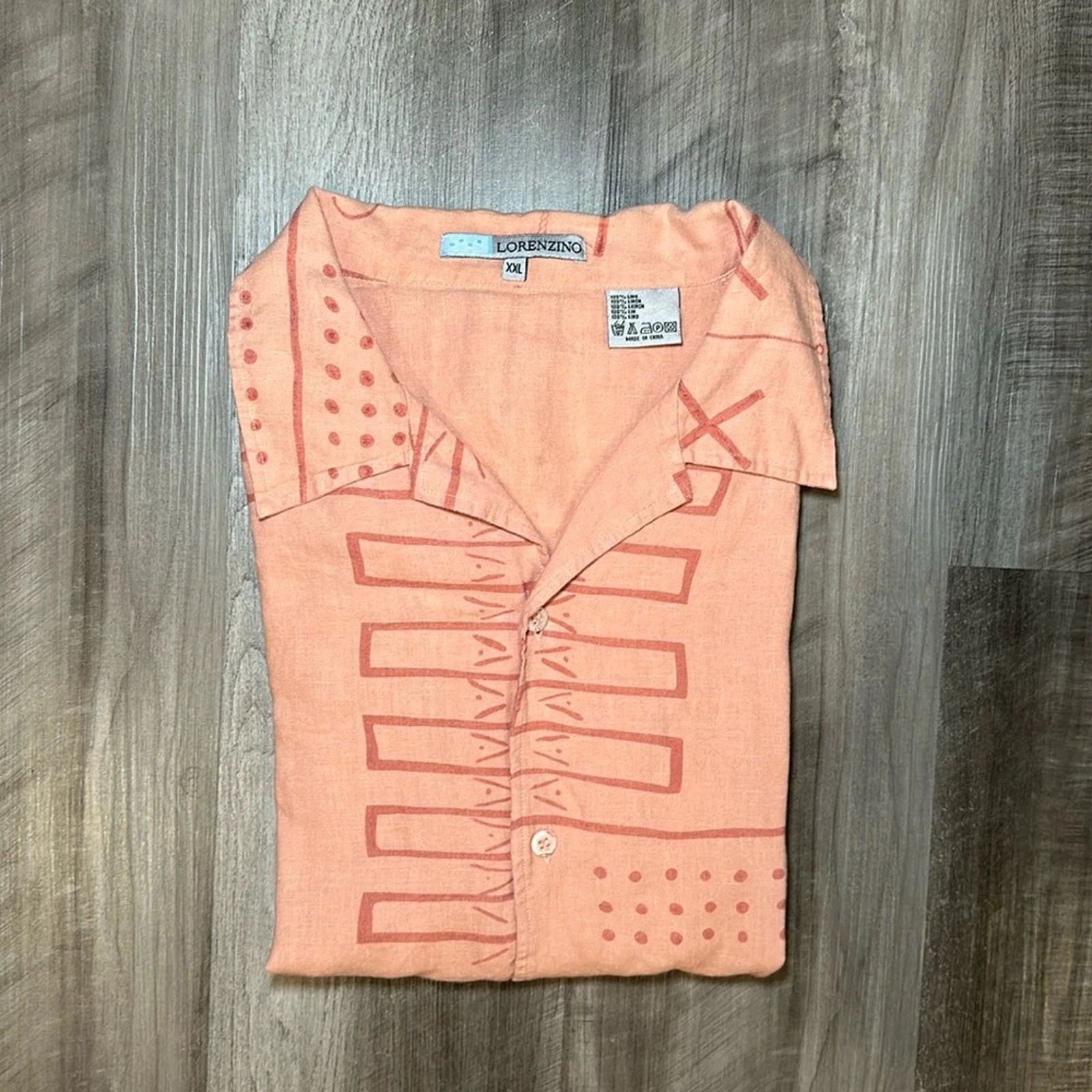 Lorenzino Linen Short Sleeve Button Down - 2XL