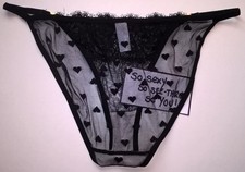 Very Sexy Sheer Black SEE THRU Women's Knickers Panties Sissy CD TV  34" - 42"