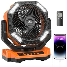 40000mAh Battery Powered Camping Fan - 136H Max Cooling, Rechargeable Battery...