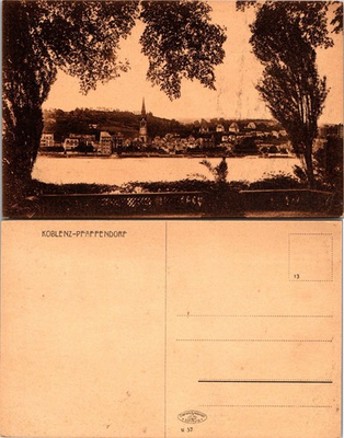 #ad #ad Koblenz Pfaffendorf Postcard Germany Sepia Divided Back Unposted Vintage Rhein $34.99