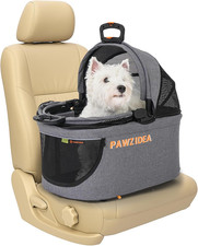 Portable Small Dog Crate for Car Travel up 33Lbs, Enclosed Dog Car Seat Soft-Sid