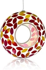 Hanging Bird Feeders for Outdoor Glass Mosaic Fly through Wild Bird Feeder round