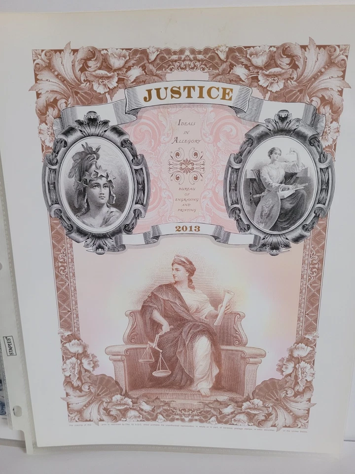 BEP Bureau of Engraving Printing Intaglio Print Program Ideals of Allegory Cards - Image 4 of 4