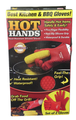 Set of 2 New in Box As Seen on TV Hot Hands Heat-Resistant Silicone Gloves