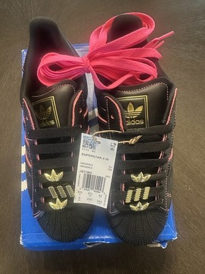8 Women s Sizes adidas Superstar II Pink Stitch Gold Lace Jewel JS1380 NIB