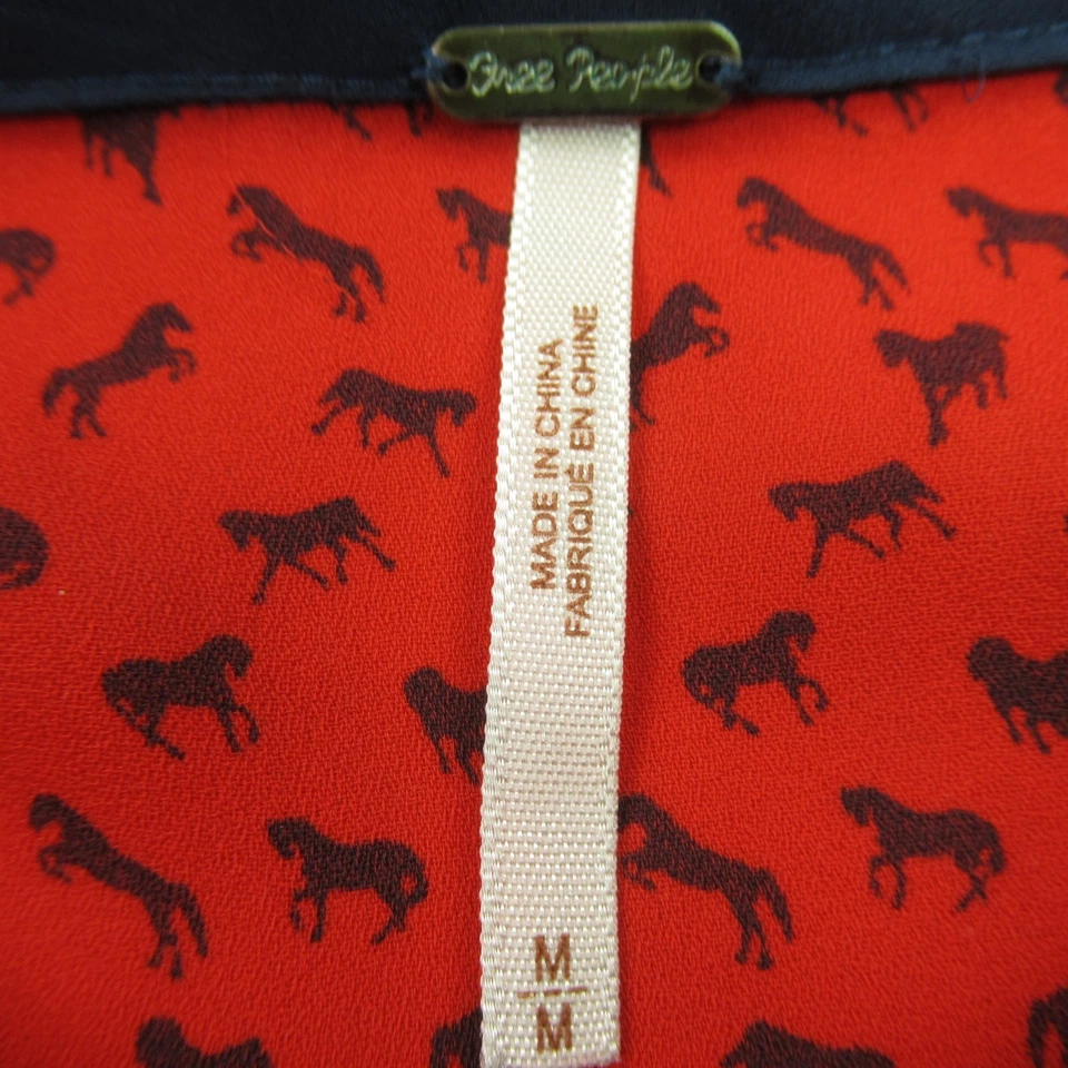 Camisa Free People Mujer Manga Larga Mediana 1/4 Botón Exterior Roja Informal Foto 4 de 4