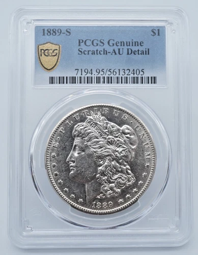 1889-S Morgan Silver Dollar PCGS Genuine Scratch - AU Detail - T391