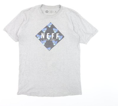 Graues T-Shirt Herren UK Größe L Neff