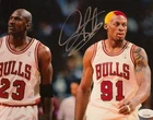 Dennis Rodman Signed METALLIC Photo 8x10  NWO Bulls Worm Autograph HOF JSA HOGAN