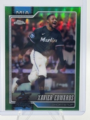 2026 Topps Chrome Xavier Edwards Miami Marlins #204 Green Parallel /99