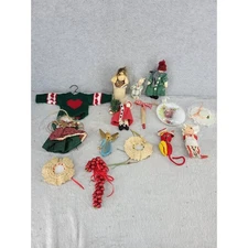 Set of 15 Assorted Christmas Ornaments Figures Angels Miniatures Tree Decoration
