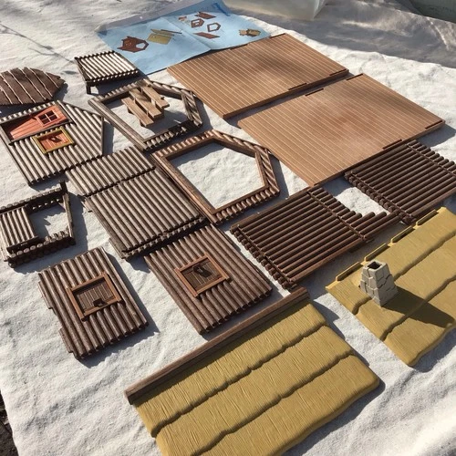 Vtg 90s Playmobil 3826 Fishing Cabin Incomplete Set Building Lot Replacement