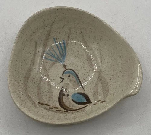 Vintage Red Wing Pottery Bob White Quail 5 3/4" Fruit Dessert Bowls