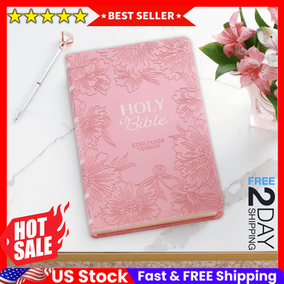 KJV Holy Bible Pink Faux Leather Floral Women Teen Girls Easter Mothers Day NEW*