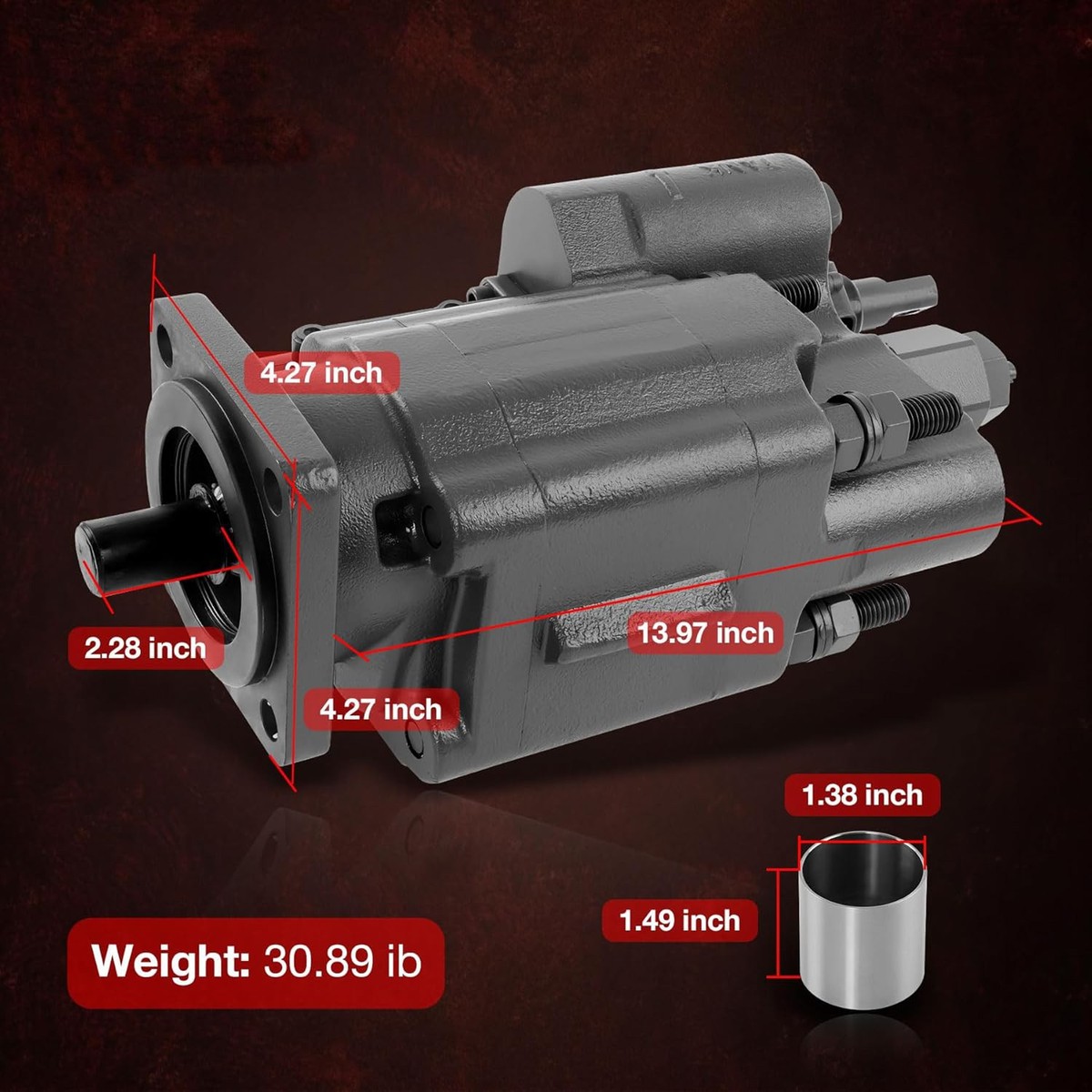 PTO Dump Pump Hydraulic Cylinder C102 Air Shift Direct Mount 7/8