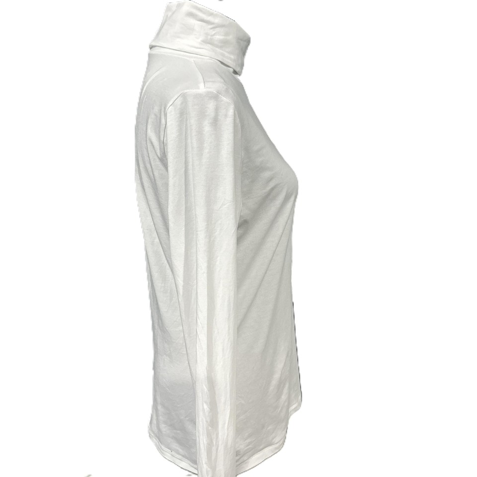 Lands End NWOT Lightweight Jersey Skimming LS Turtleneck in WhiteSz