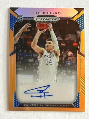 Tyler Herro Rookie Auto /10 Gold Prizm Miami Heat Draft Picks 