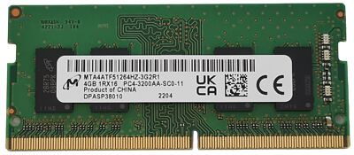 Micron DDR4 4GB DDR4 RAM Arbeitsspeicher SO DIMM 3200 MHz CL22 1,2 Volt