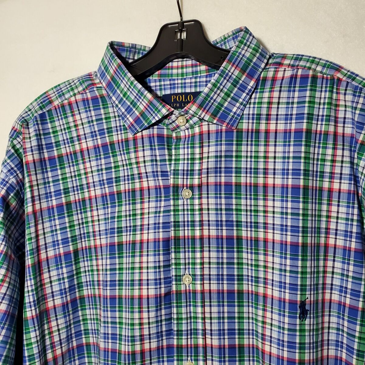 Polo Ralph Lauren Shirt Men XXLT Blue Oxford Long Sleeve Polo Ralph Lauren Shirt Men XXLT Blue Oxford Long Sleeve