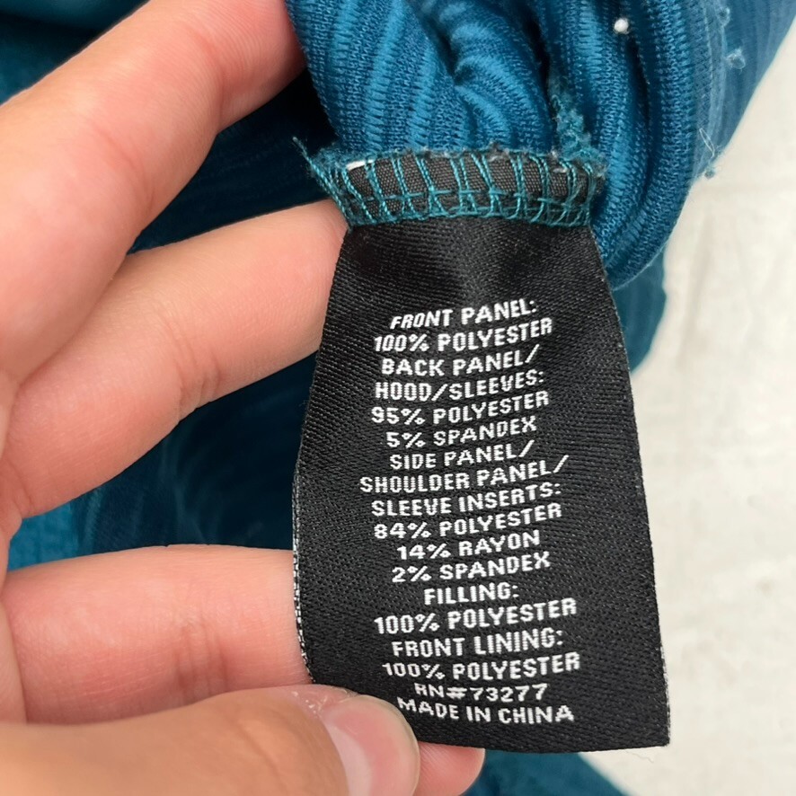 Giacca donna Fila Sport Teal Puffer con cappuccio e zip intera taglia media