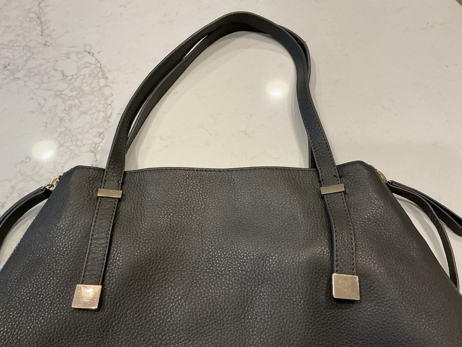 Joie Leather Hobo Side Zip Tote Bag-Grey-Excellen… - image 7