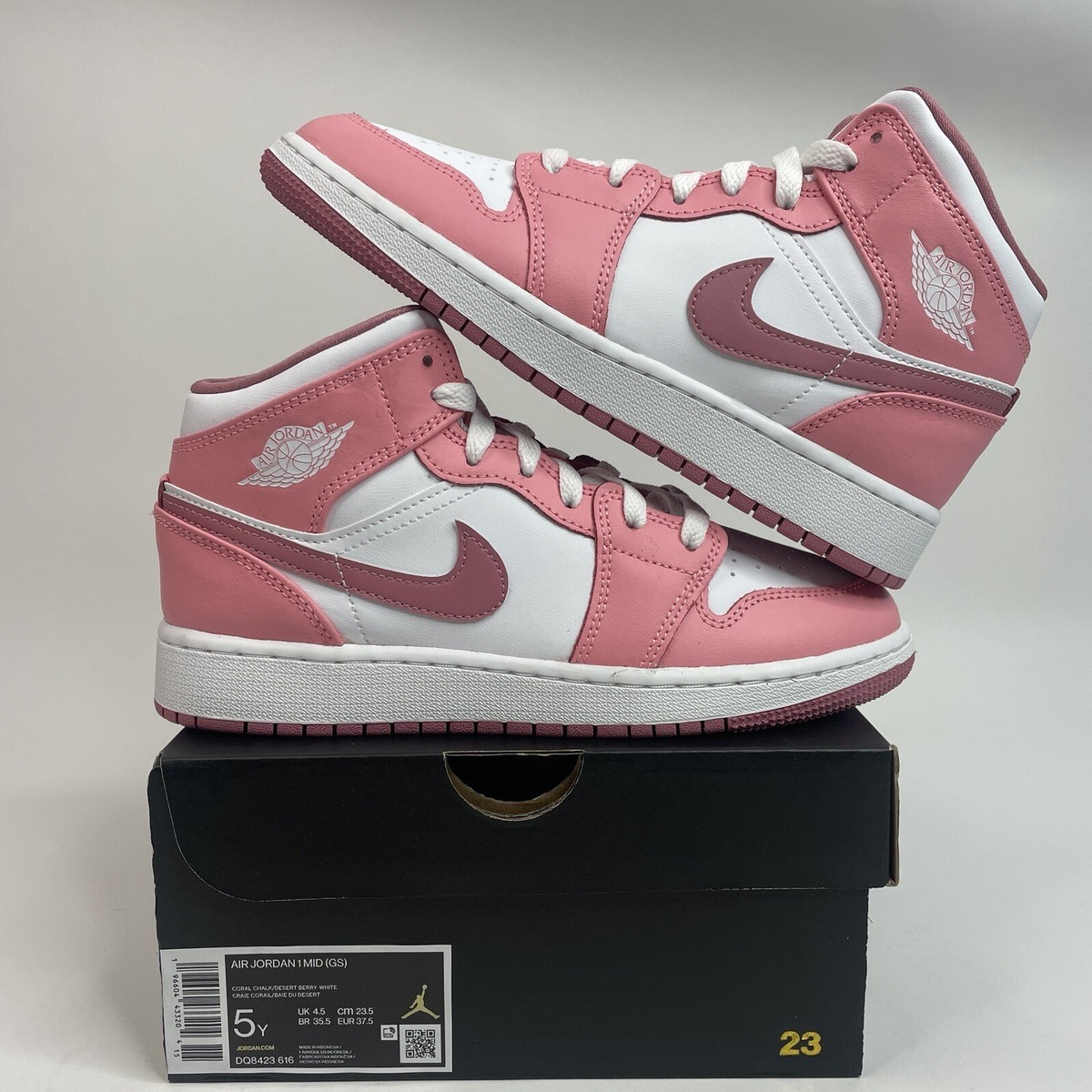 Nike Air Jordan 1 Mid GS “Coral Chalk/Valentine's” DQ8423 Nike Air Jordan 1 Mid GS “Coral Chalk/Valentine's” DQ8423