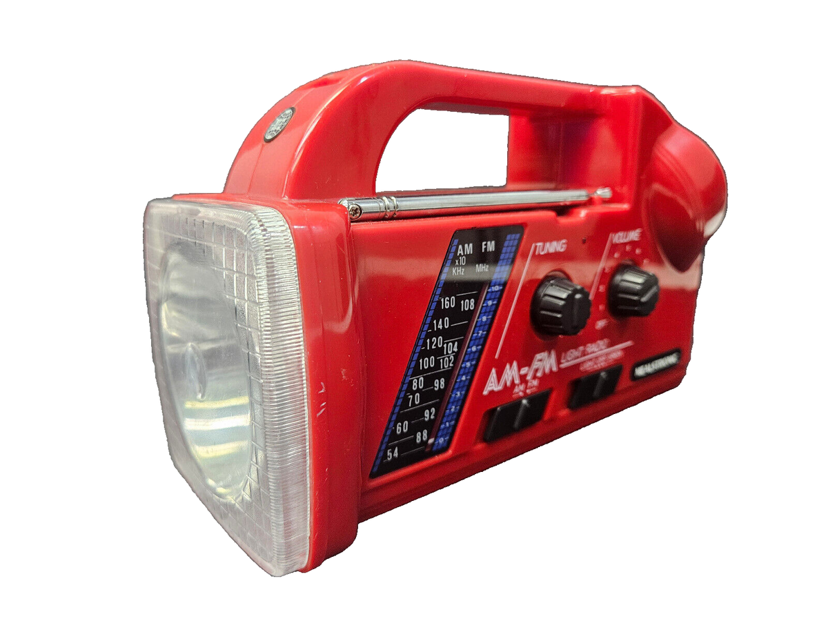 レトロ FM STEREO AM KYOCERA SR-1200 未使用品 Mealstronic Red Flashlight AM/FM Radio Siren Handheld Vintage | eBay