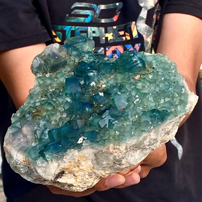 4.69LBNatural and super beautiful green fluorite crystal ore provides spiritual