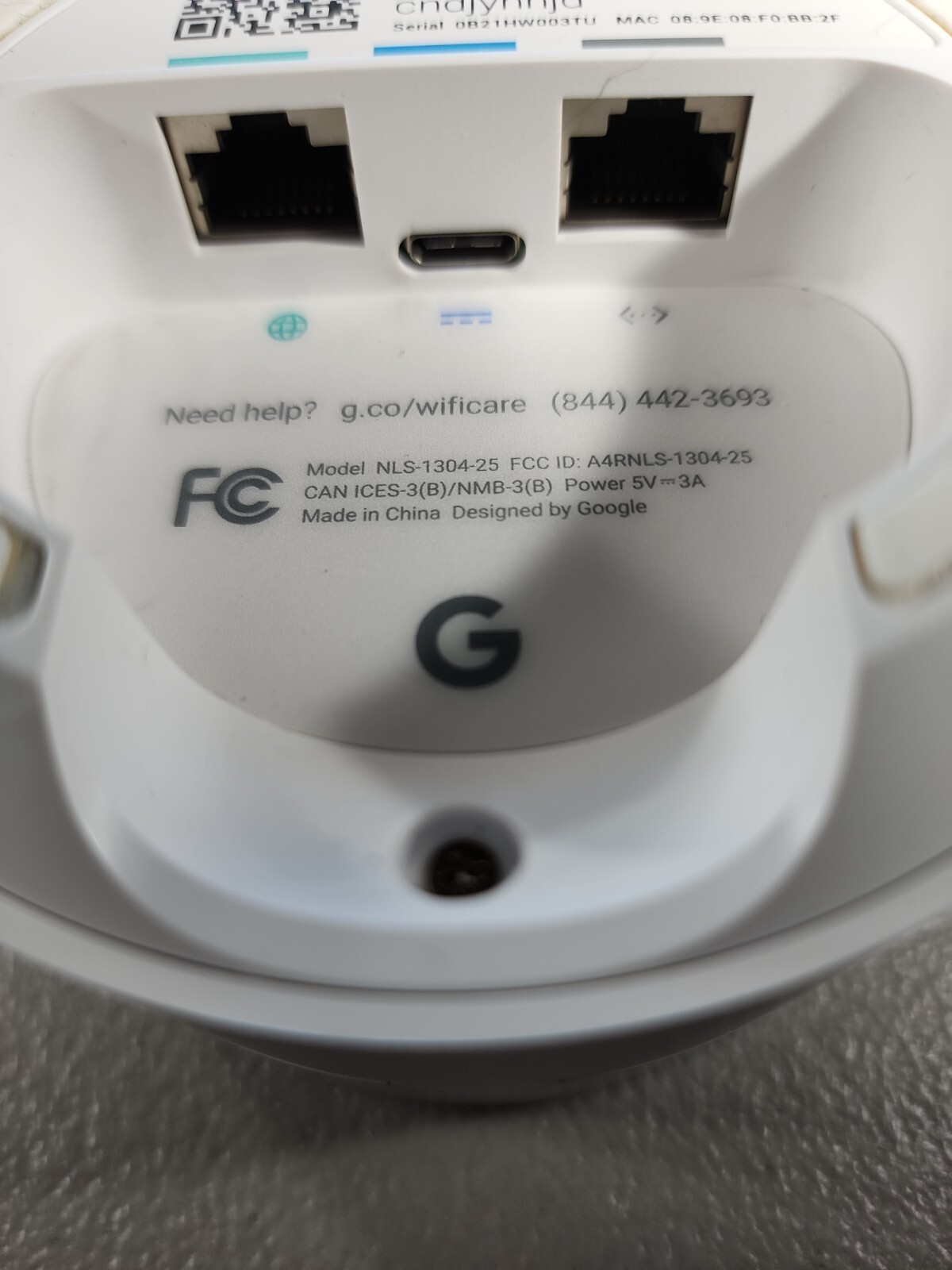 Google NLS130425 WiFi Router Single WiFi Point Wireless Router EUC