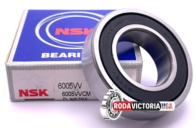 NSK 6005 VV DEEP GROOVE BALL BEARING, RUBBER SEALED 25x47x12 mm