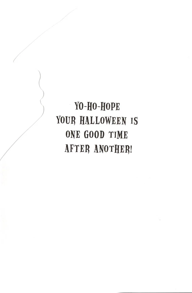 Happy Halloween Kitten Cat Argh Pirate Eye Patch Yo Ho Greeting Card  - Image 2 of 3