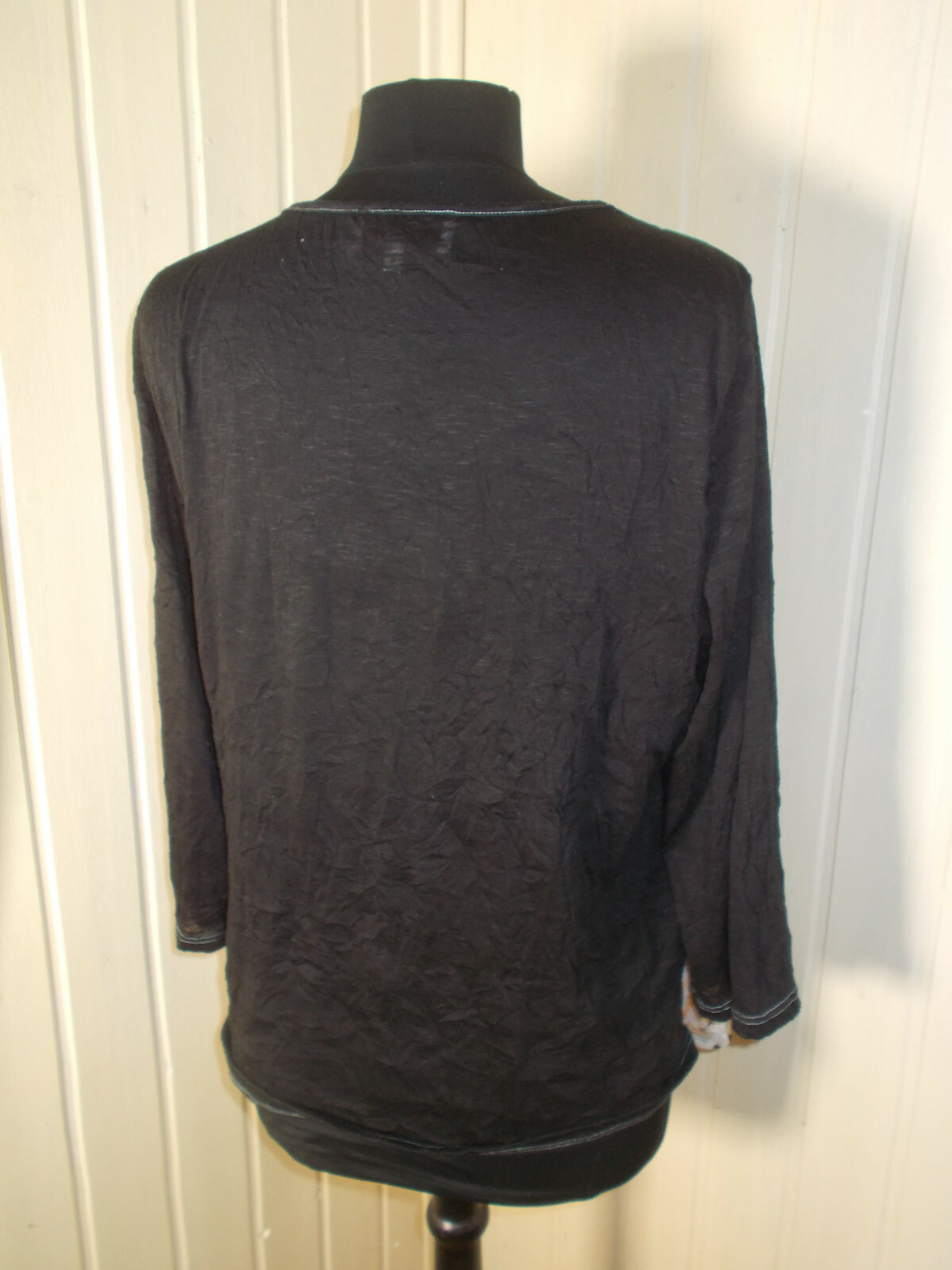 Tee-shirt Voile Armand Thiery - Noir Imprimé Coloré - Taille 4 (48/50FR) - Occasion Très Bon état